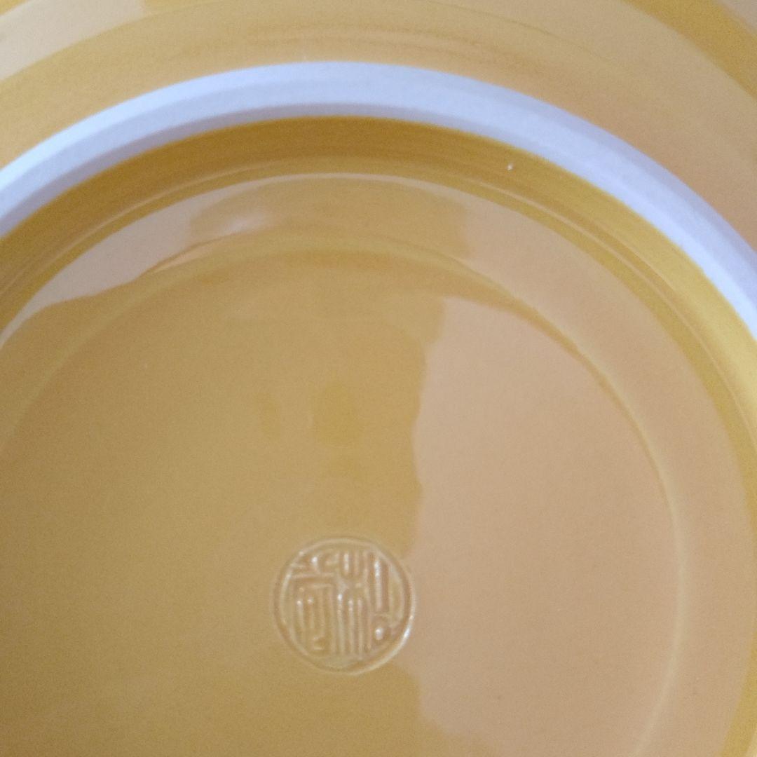 京焼　松谷窯　三代目　叶松谷　黄交ち荒磯　皿　五客組