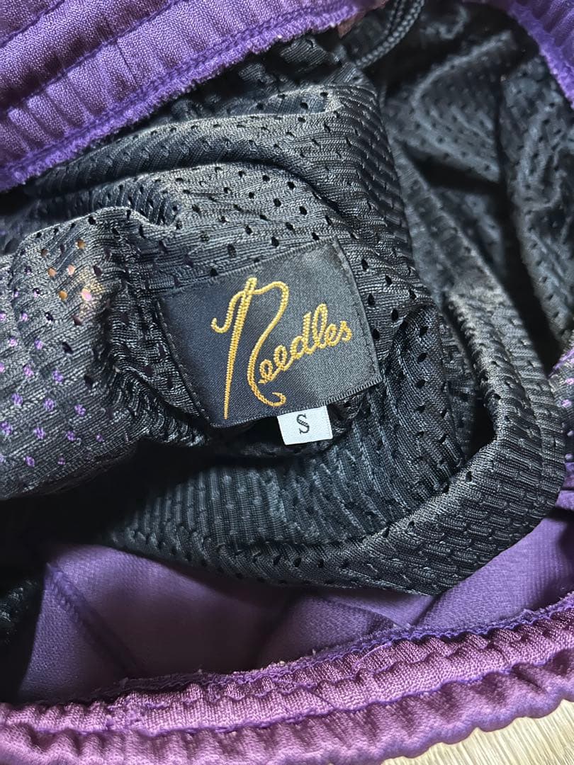 紫色 ストライプ トレーニングパンツ NEEDLES トラックパンツ