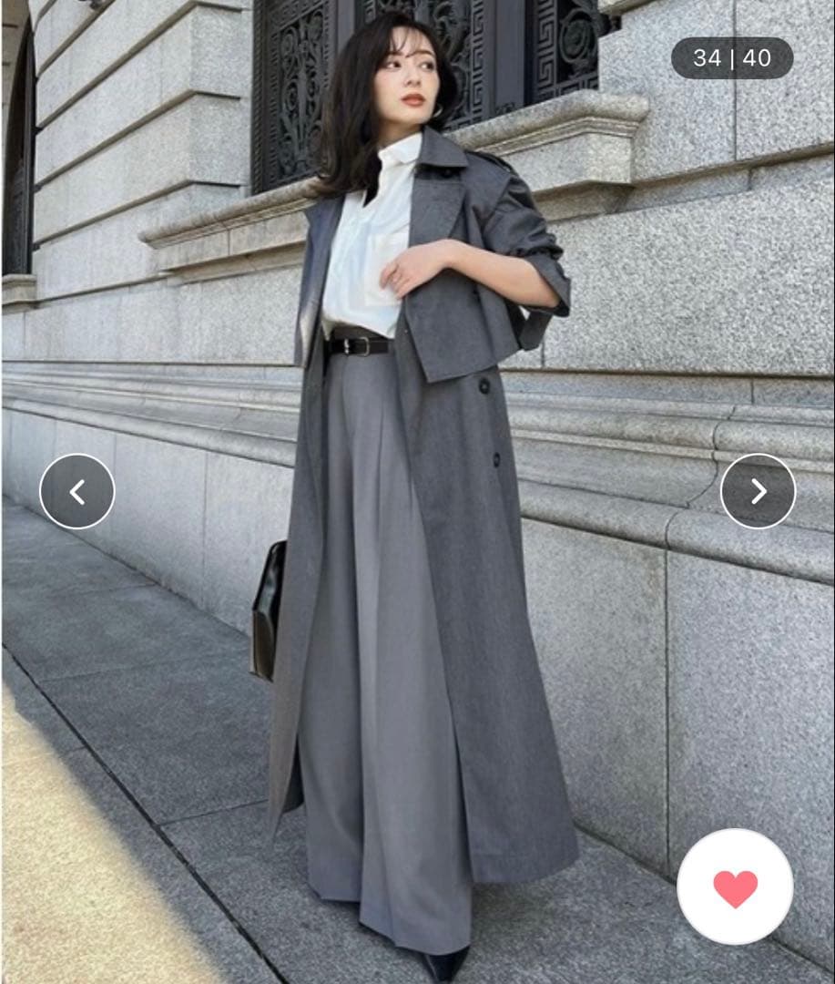 anuans 3wayトレンチコート グレー