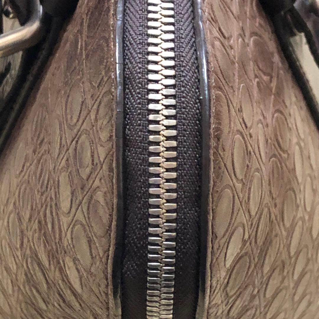 フェラガモ トート ビジネスバッグ ガンチーニ 革 茶ブリーフケース FQ224