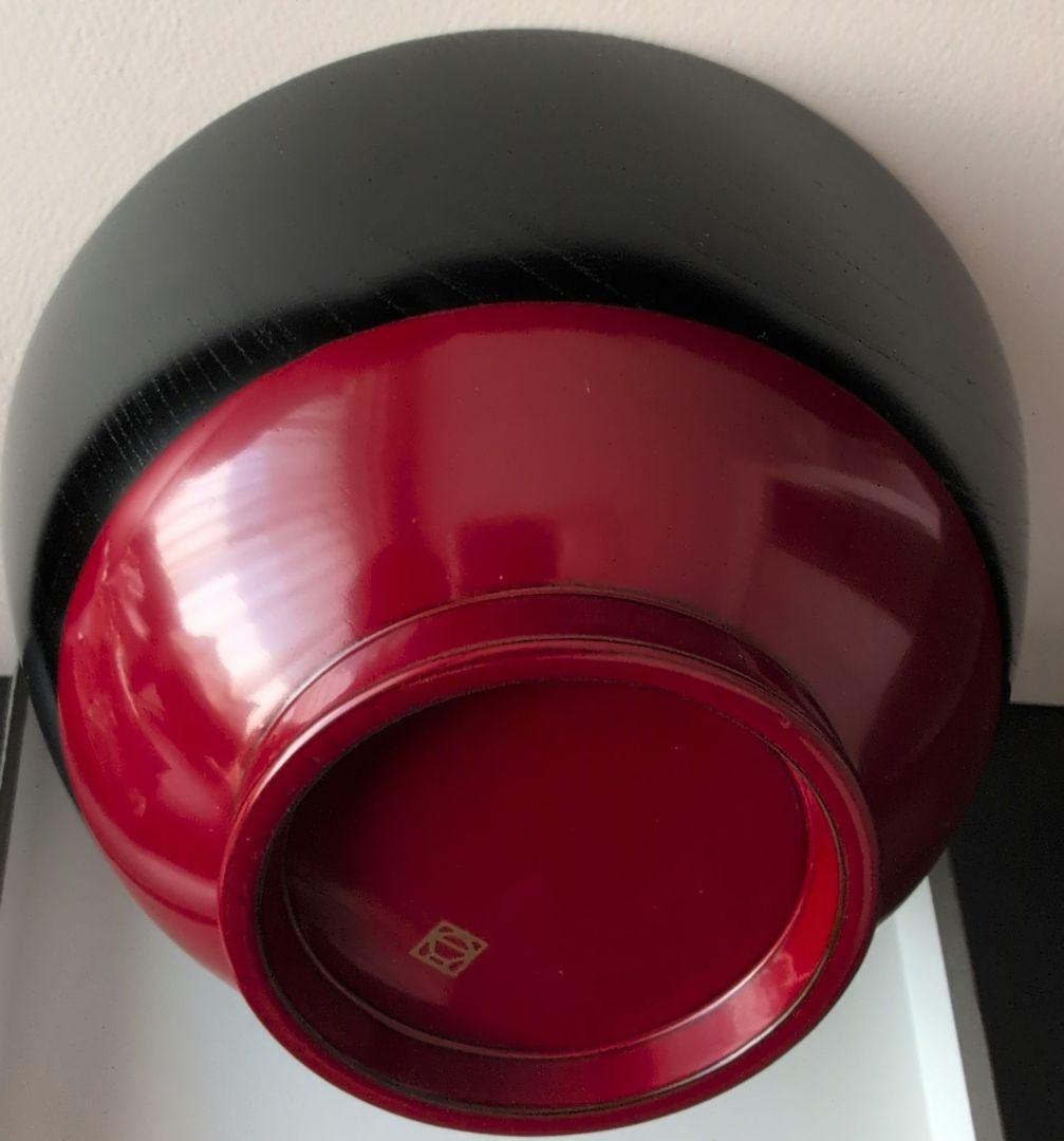 山田平安堂　漆器　大椀　塗分　天然木　宮内庁御用達