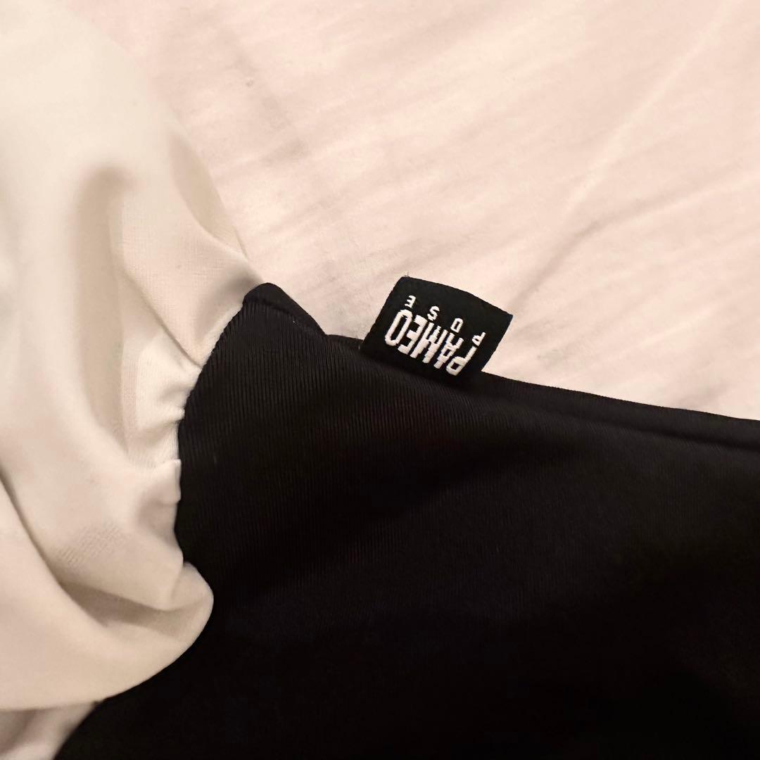 パメオポーズPAMEO POSEフリル水着スイムウェアワンピース白黒