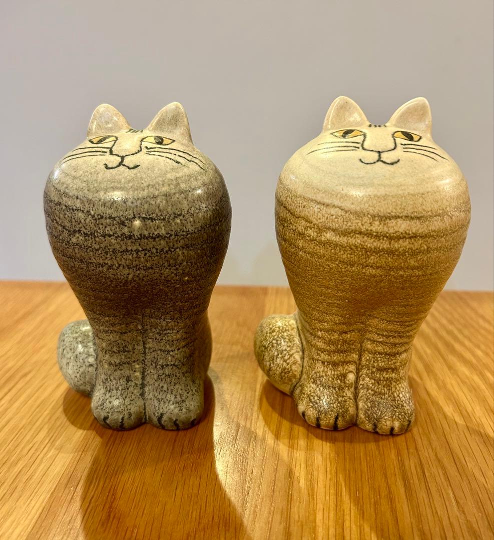 リサラーソン Lisa Larson マヤ 2個 陶器 置き物 ネコ