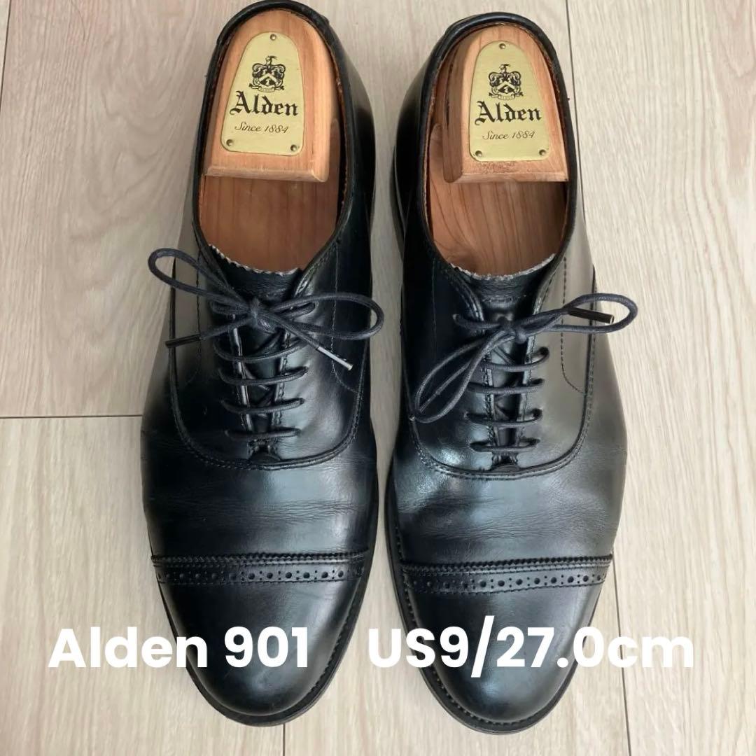 Alden オールデン　901　ブラックカーフスキン　US9/27.0cm