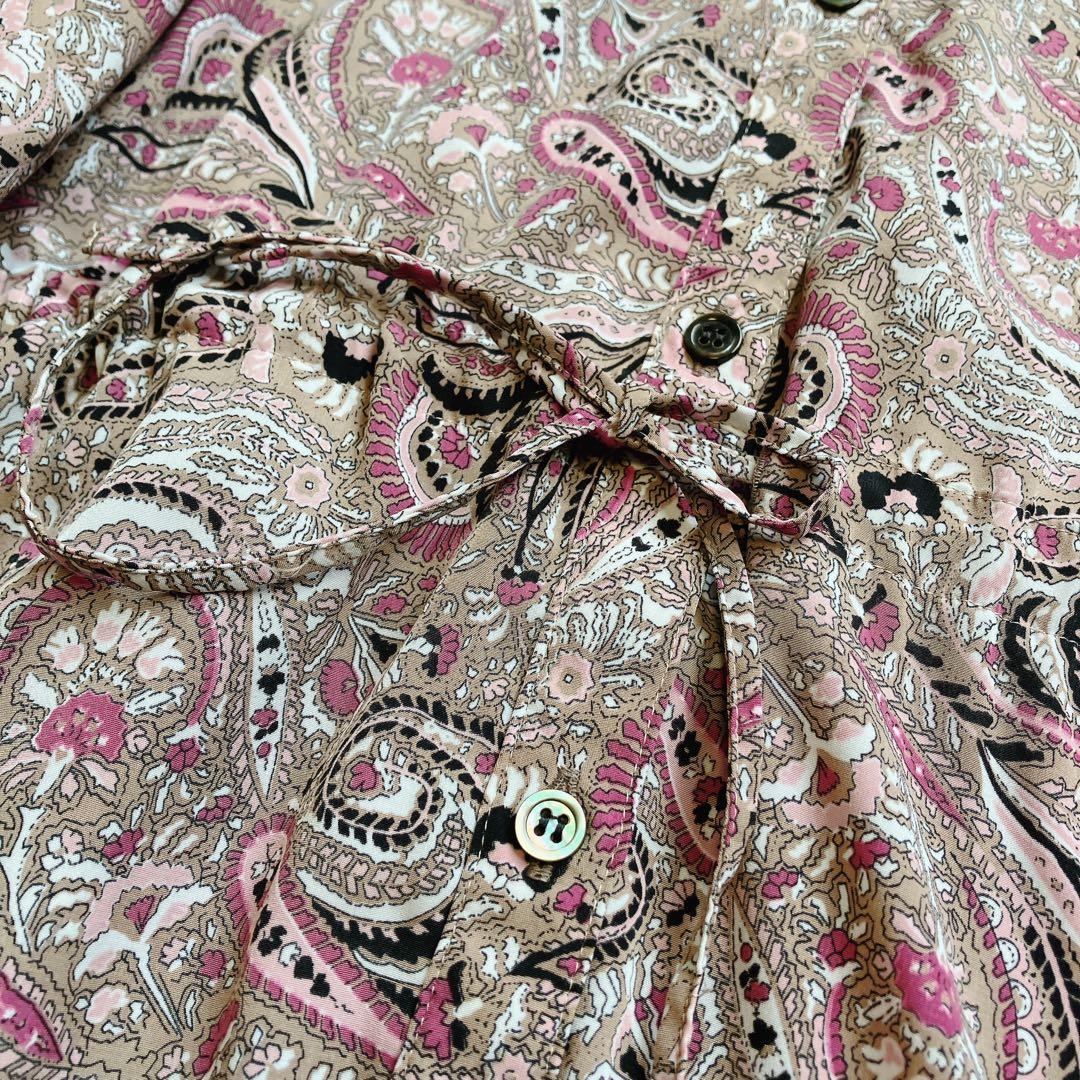 SOEJU ペイズリー柄ワンピースF 長袖 ロング ピンク 美品　日本製