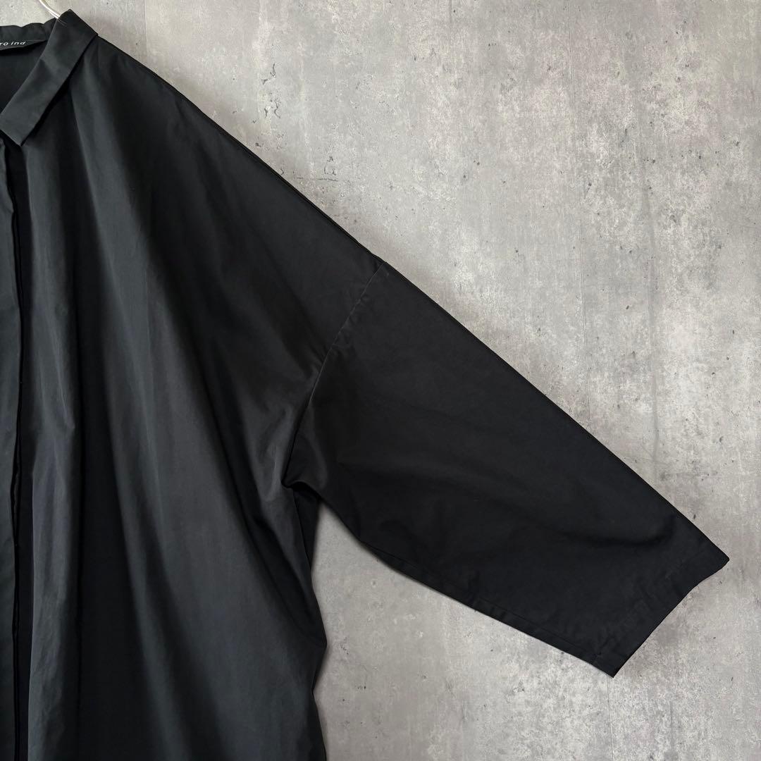 か*こ様 ミズイロインド mizuiro ind シャツライクコート 黒 F 比