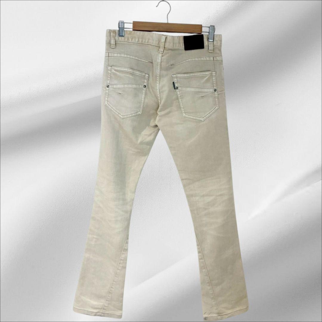 『トルネードマート』チノパン デニム ジーンズ【L】アイボリー ダメージ