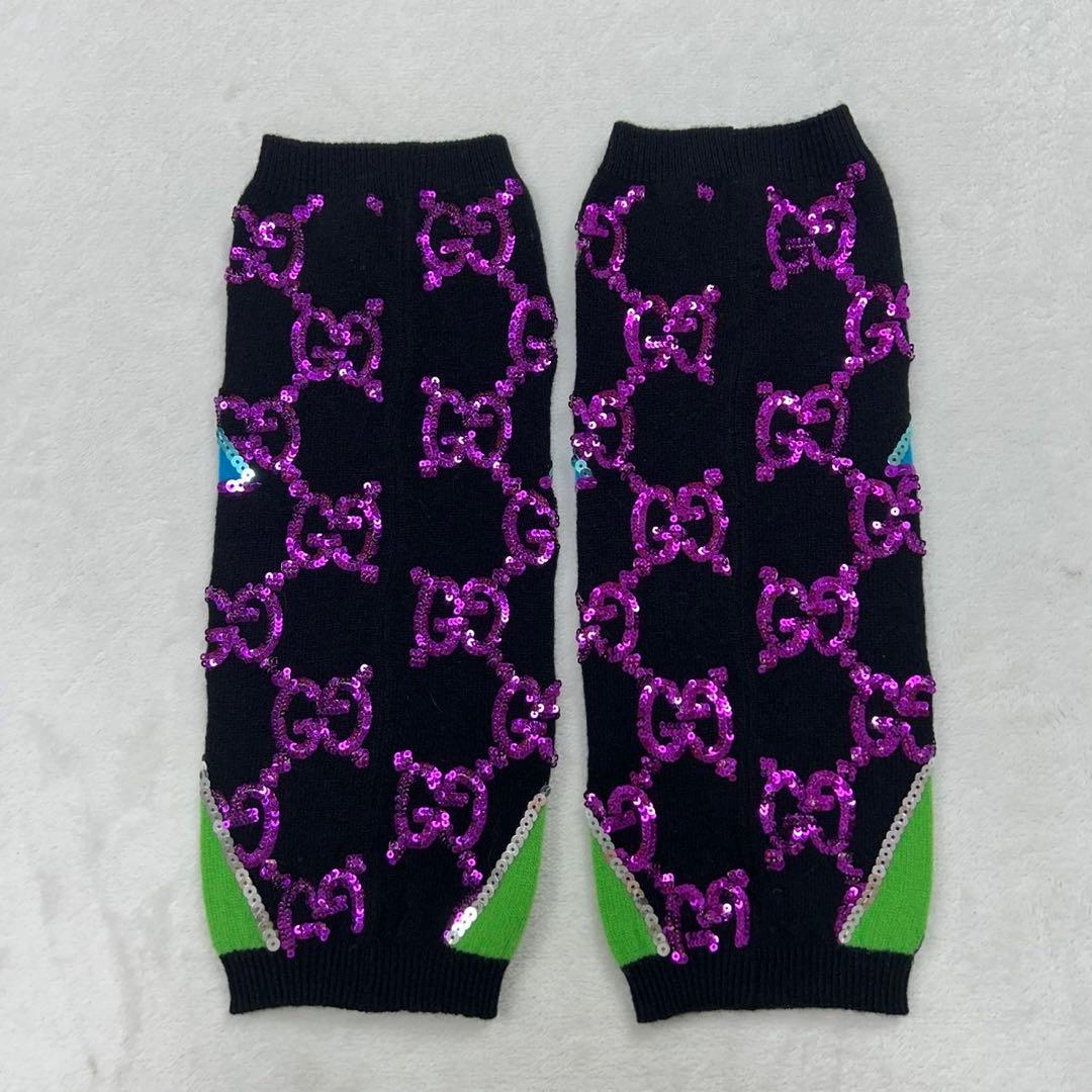 R191 美品 希少モデル グッチ GG柄 アームカバー 手袋 レディース