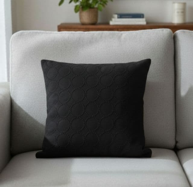 KAZKAZ❤パイピングクッションカバー❤black＆grey