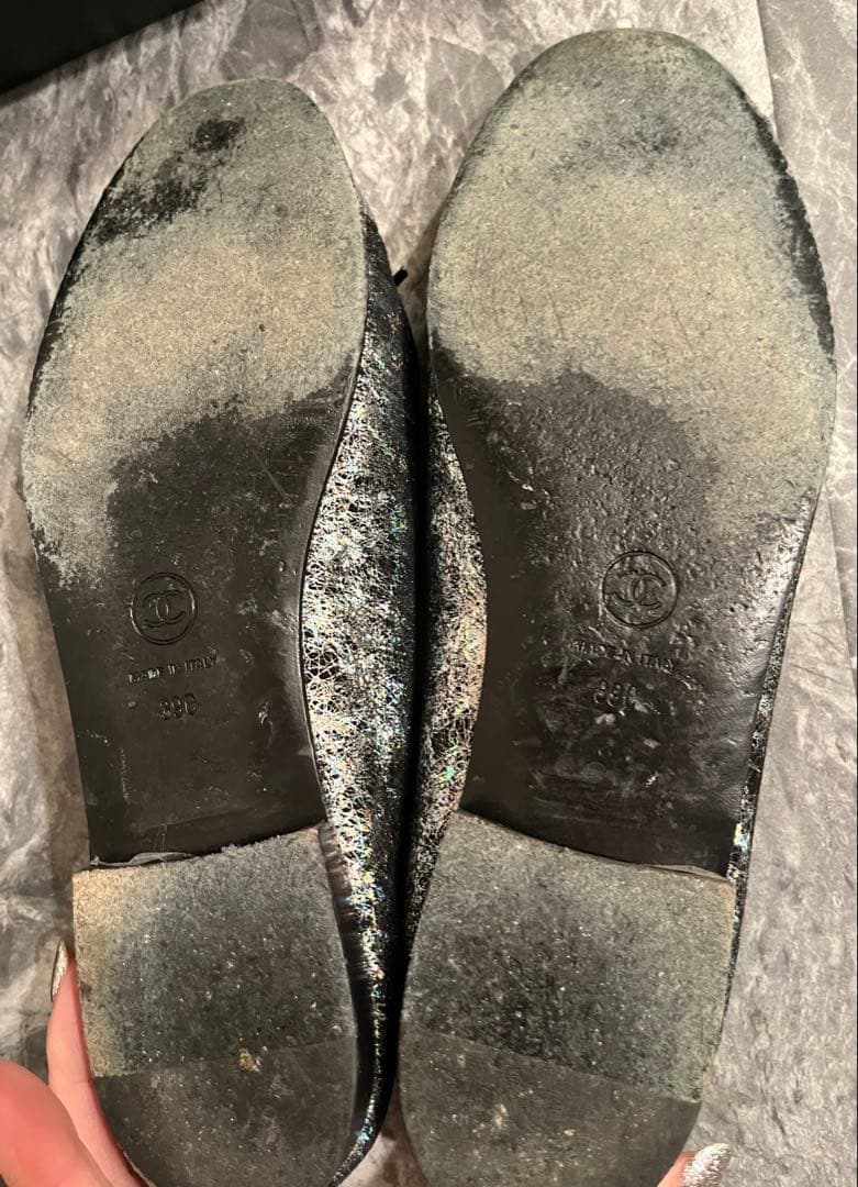 都ちゃん ♡CHANEL バレエシューズ シルバー ブラック♡