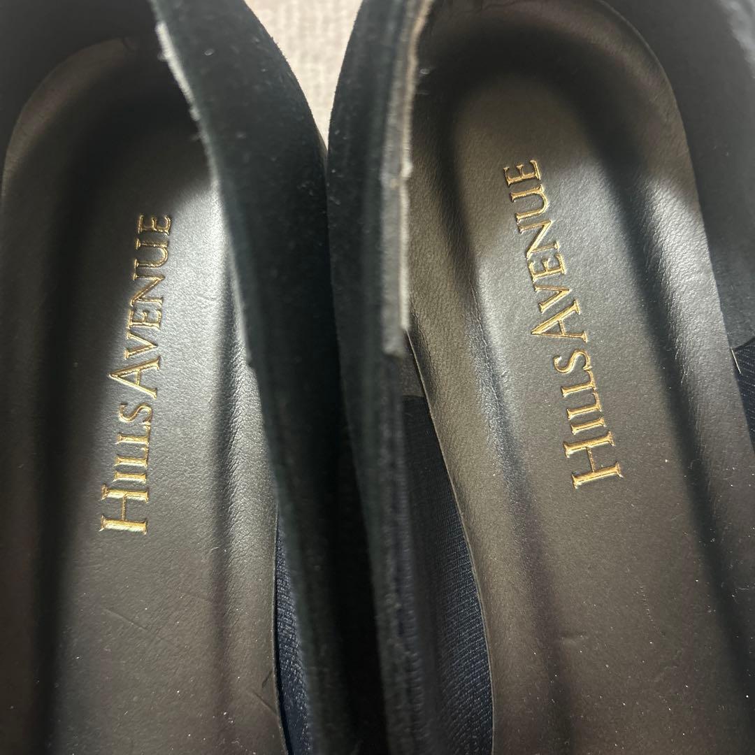 ヒルズアベニューブラックウエッジソールシューズ リボン付き22cm⭐︎美品⭐︎