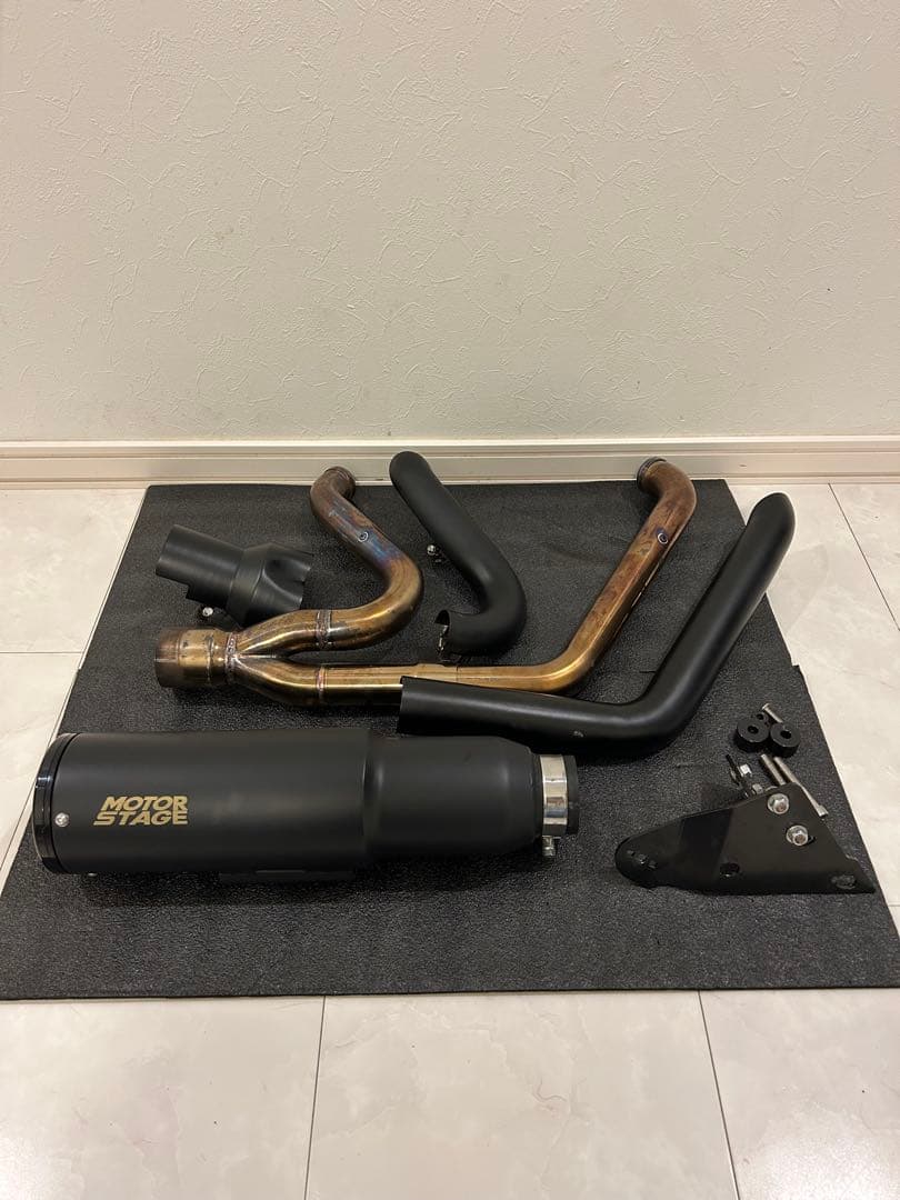 MOTOR STAGE Wベビーバズーカ マフラー ハーレー　m8ソフテイル
