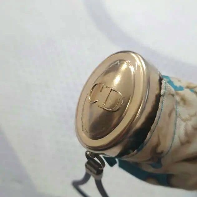 【美品】ChristianDior　3段折り傘　折りたたみ傘　雨傘　ブルー　花柄