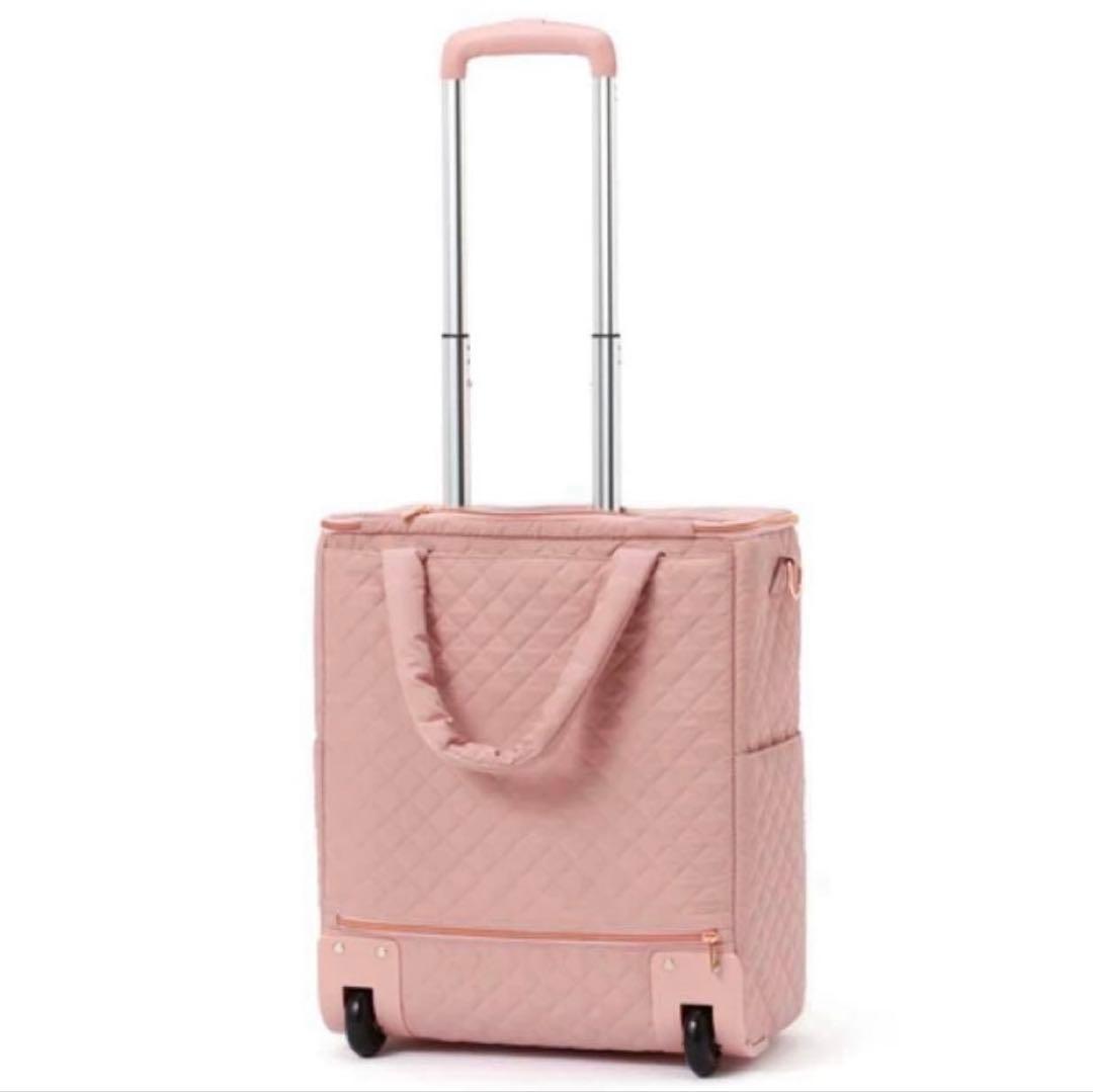 新品タグ付✨フランフラン✨キルティング ソフトキャリーバッグ ピンク コロコロ
