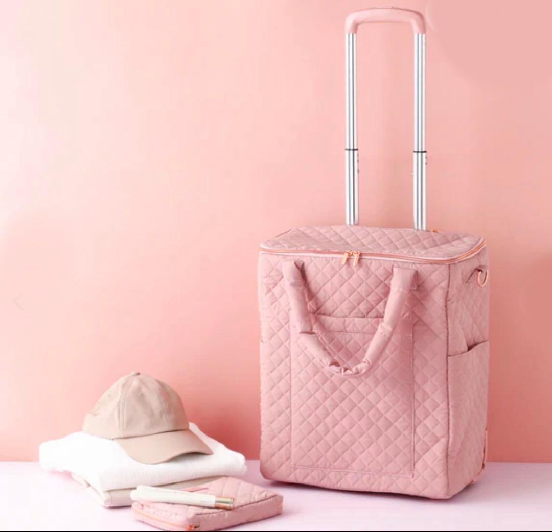 新品タグ付✨フランフラン✨キルティング ソフトキャリーバッグ ピンク コロコロ