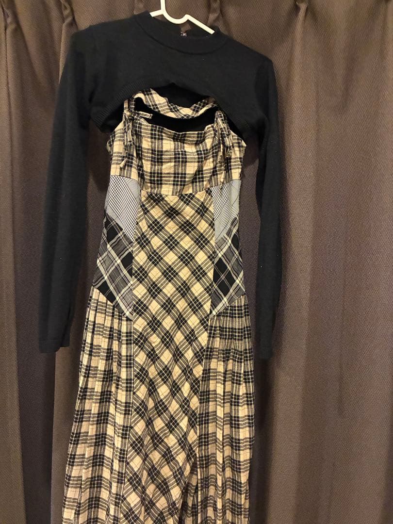 ワンピース andmary Nadia check long dress