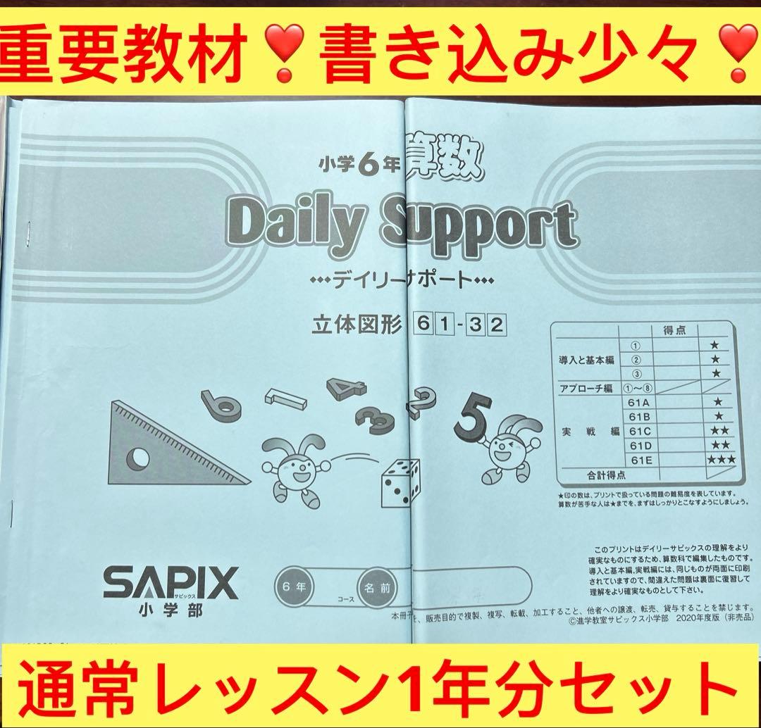 ⑳F サピックス　SAPIX 6年　算数　ディリーサポート　38回分　フルセット
