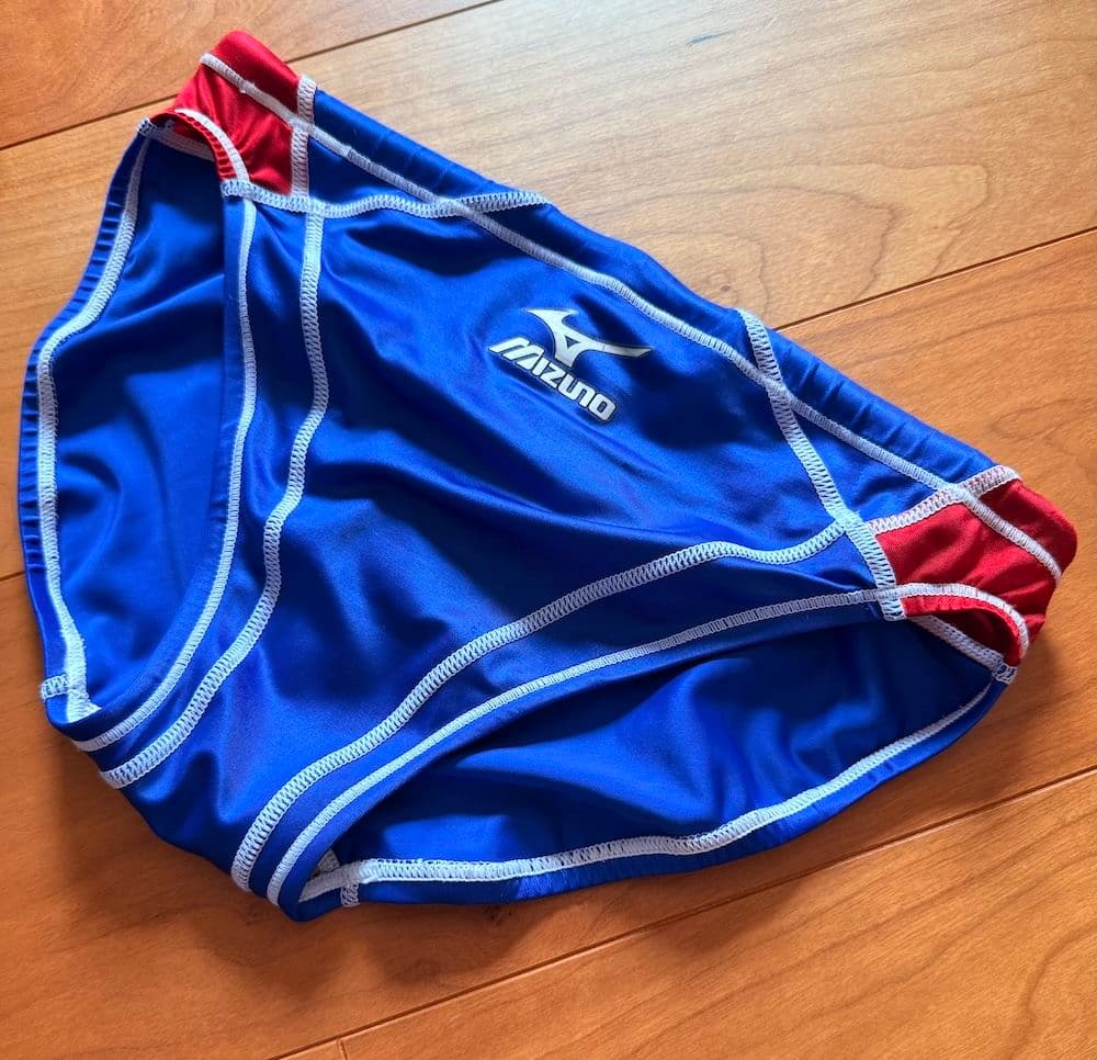 【美品】MIZUNO RQ632 ブルー×レッド 高光沢 競パン ライフセーバー