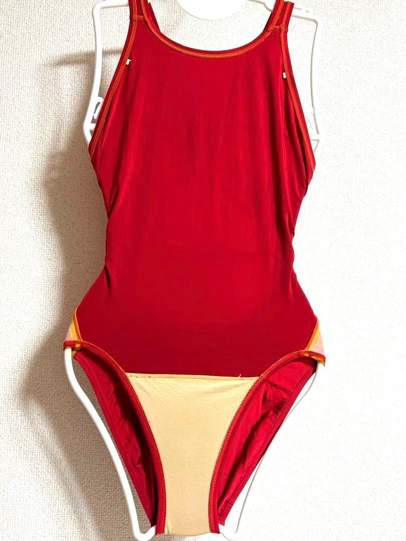 p*k様 希少 arena 競泳水着 M 超光沢 ハイカット 極薄 ワインレッド