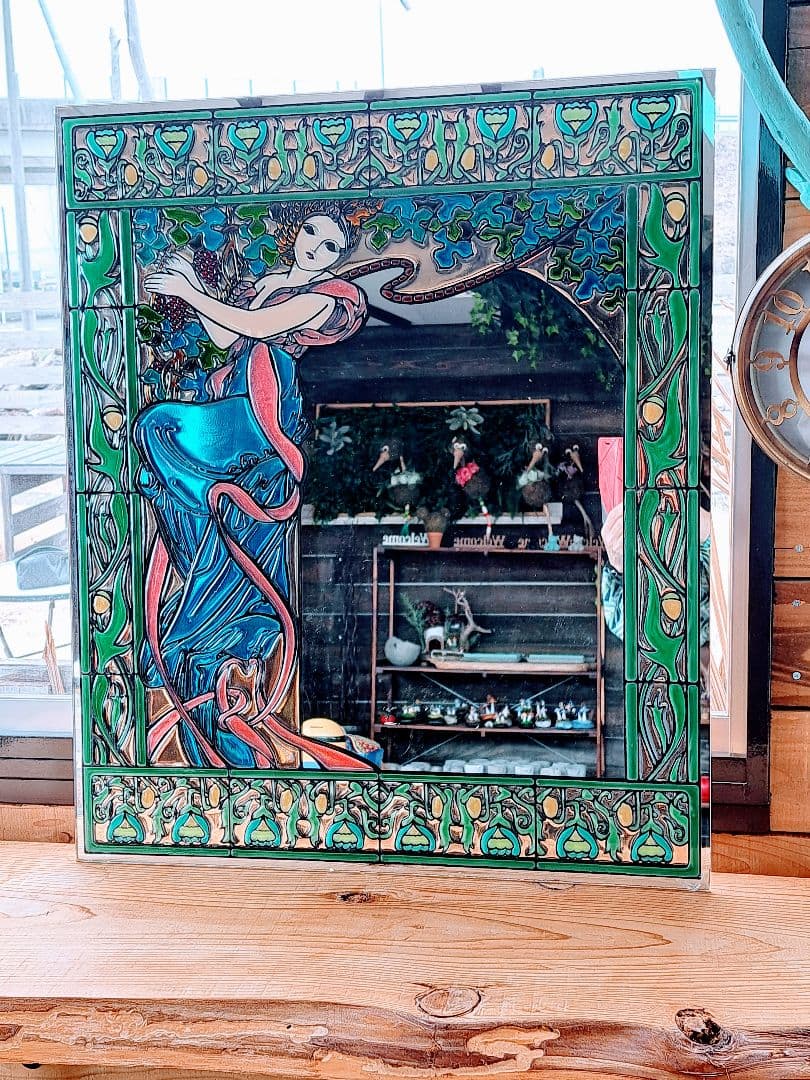 ☆特大ステンドグラス風　鏡☆