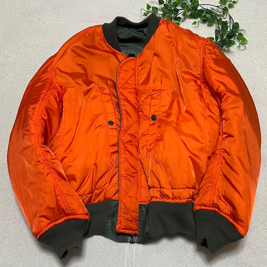 美品　アルファ　ma-1 ビンテージ　USA製　オリーブグリーン　短丈