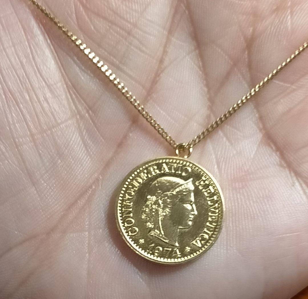 ば*ぁ様 K18GP 型ペンダント ネックレス