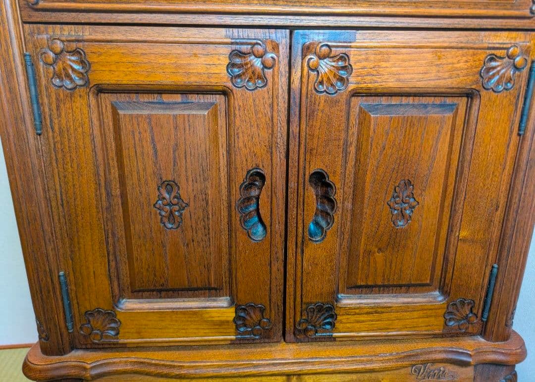 猫脚 扉 引き出し 木製 アンティーク 家具 キャビネット