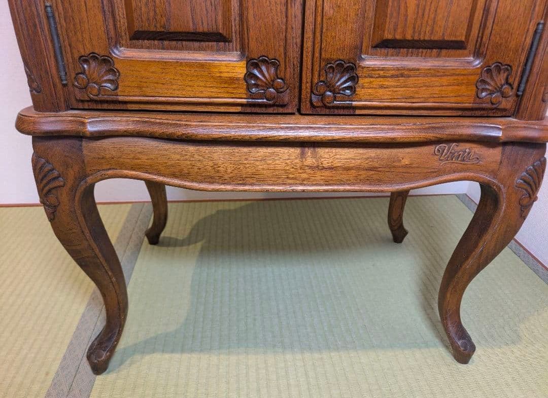 猫脚 扉 引き出し 木製 アンティーク 家具 キャビネット