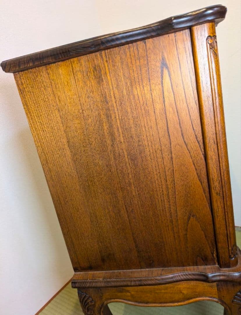 猫脚 扉 引き出し 木製 アンティーク 家具 キャビネット