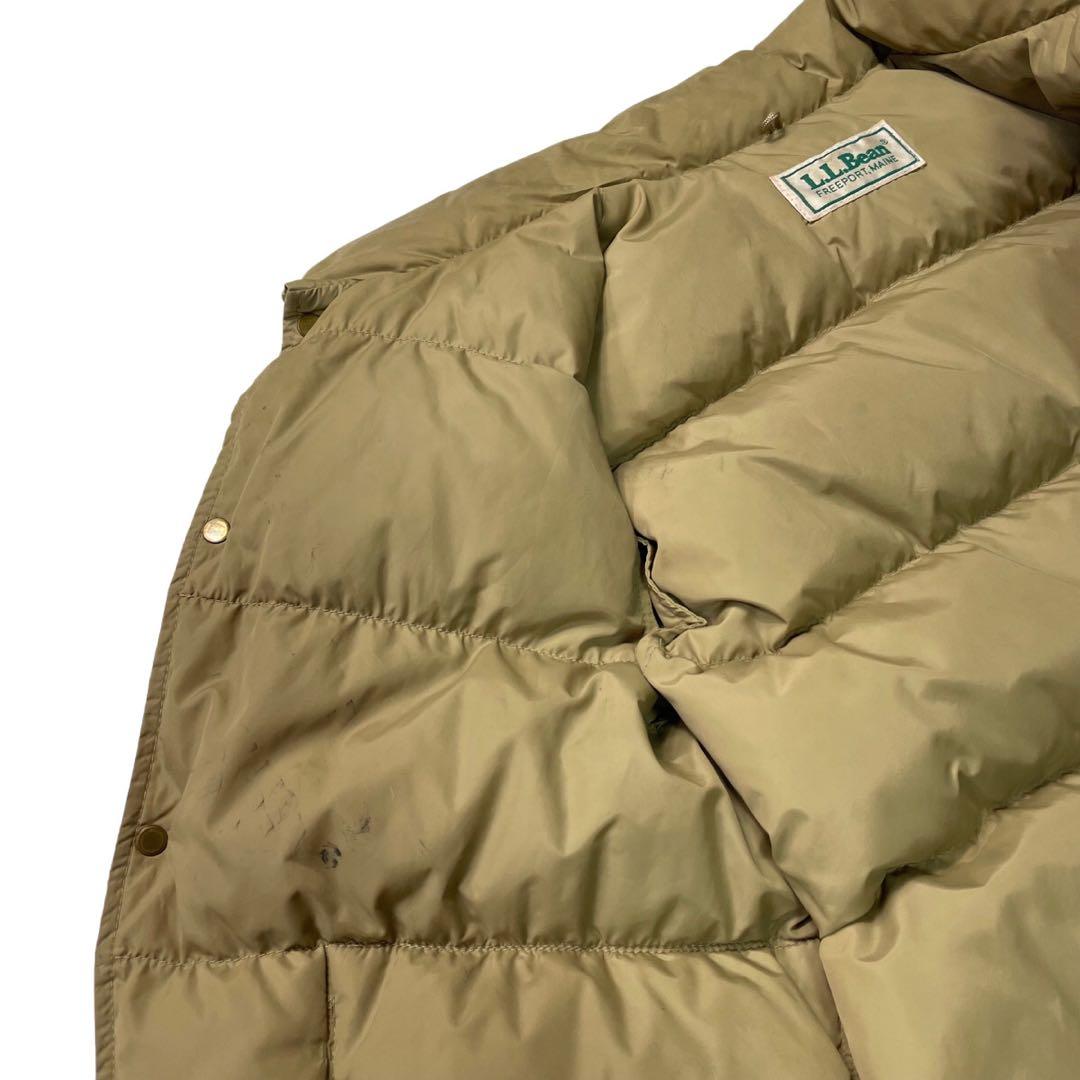 80’s L.L.Bean ダウンベスト ベージュ 縦型ポケット
