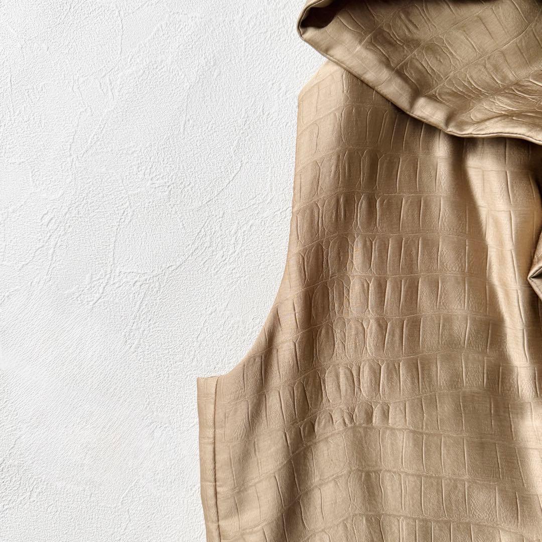 2409Z マックスマーラ クロコ柄 中綿ダウンベスト 大きいサイズ 2XL