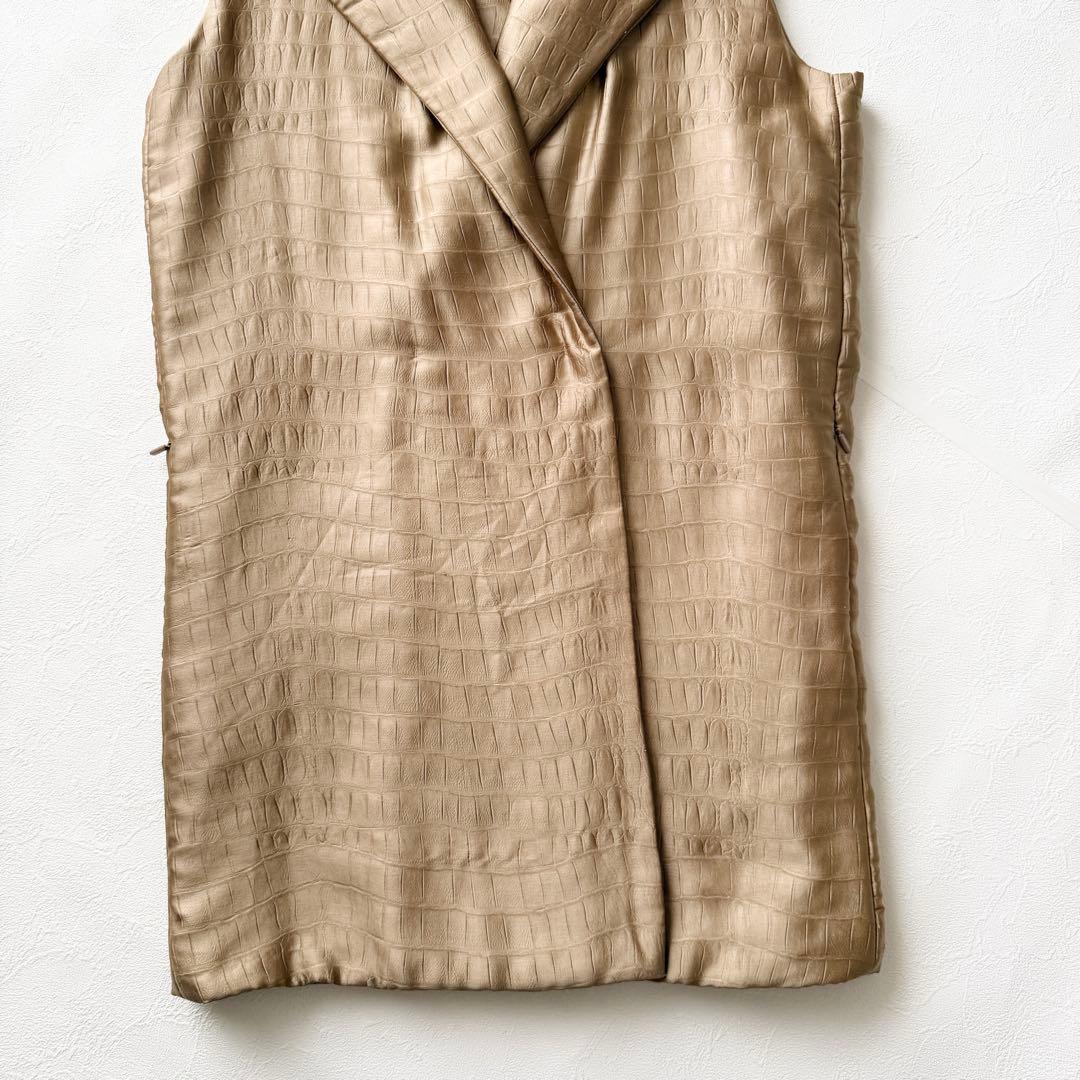 2409Z マックスマーラ クロコ柄 中綿ダウンベスト 大きいサイズ 2XL
