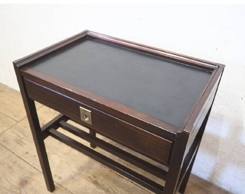 1073 オールドカリモク　サイドテーブル　デスク　陳列台　作業台　インテリア