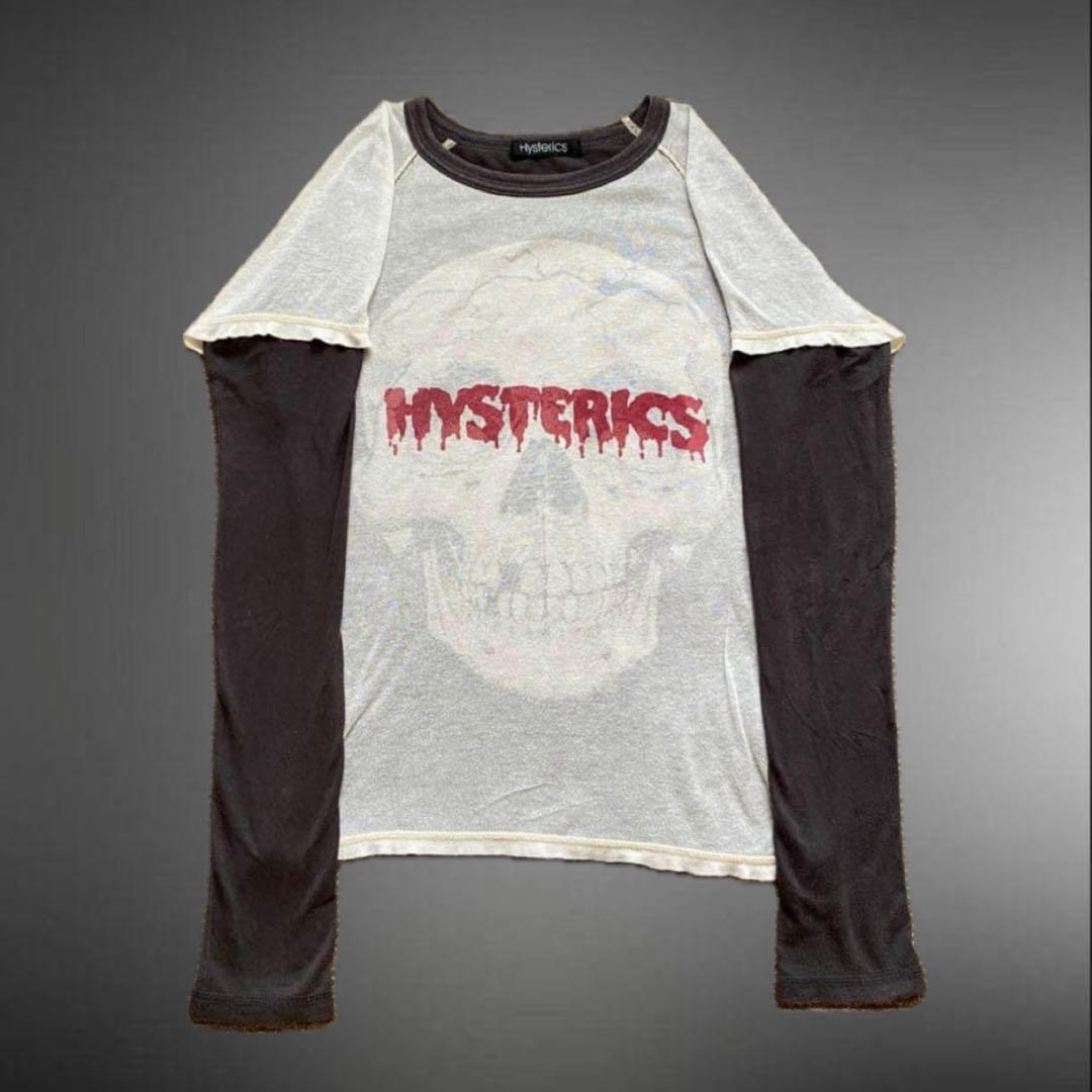 HYSTERIC GLAMOUR スカル レイヤード風ロンt