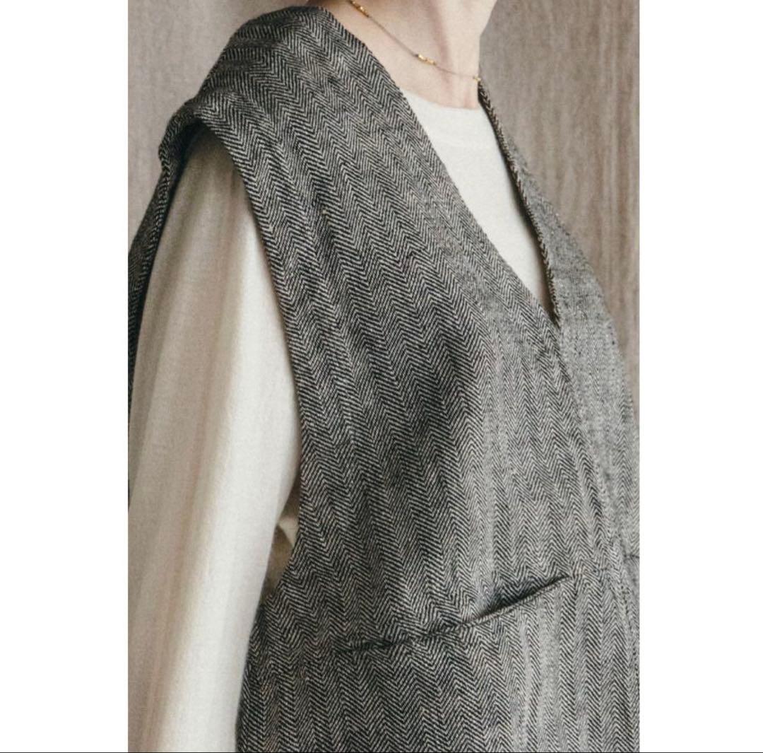 fog linen workフォグリネンワーク メリサ ベスト へリンボーン