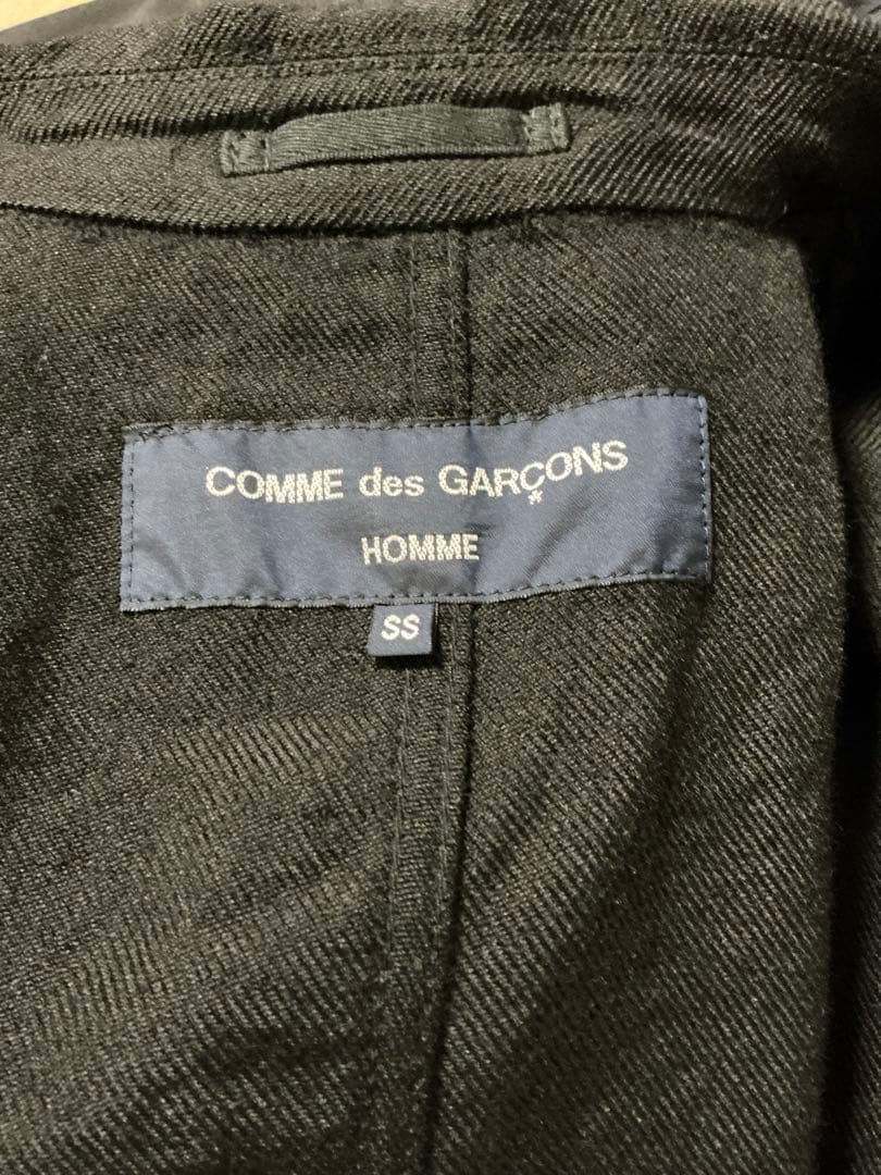 コムデギャルソンオム　HOMME 麻・毛　リネン・ウール混紡ピーコート