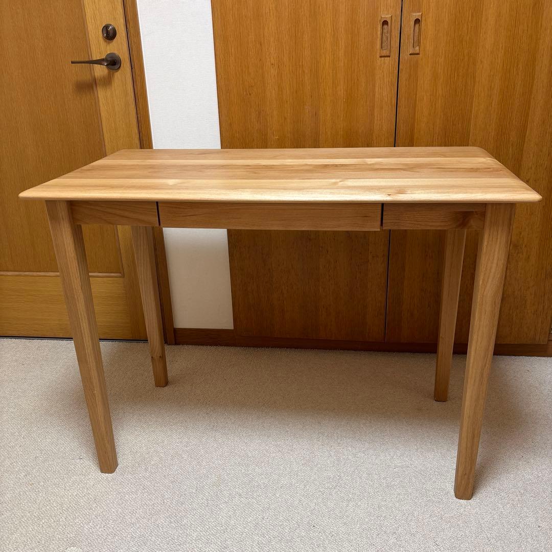 木製シンプルテーブル 引き出し付き