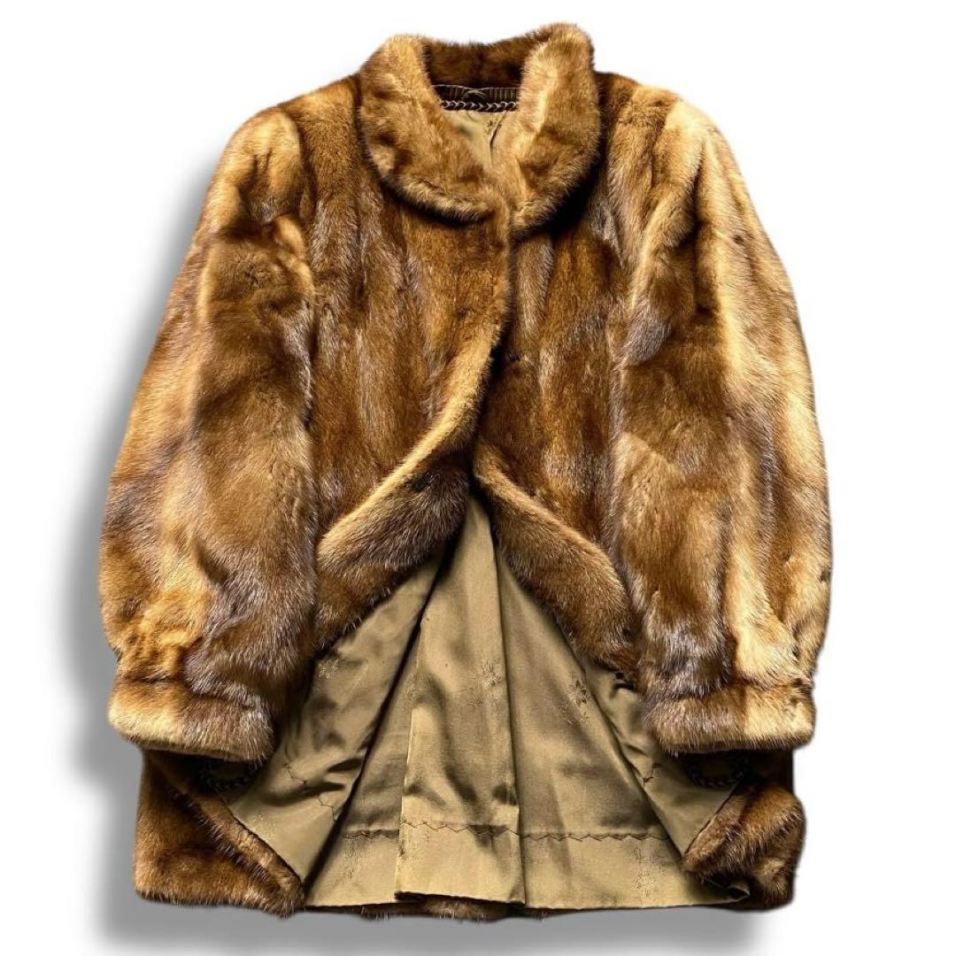 美品 SAGA MINK 金サガ 毛皮 ファー コート アウター ロング 高級