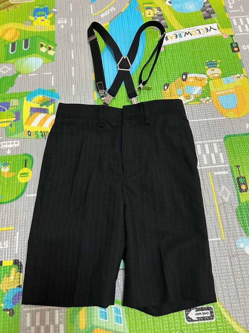 MIKI HOUSE 黒 ストライプ フォーマルスーツ、シャツ２枚