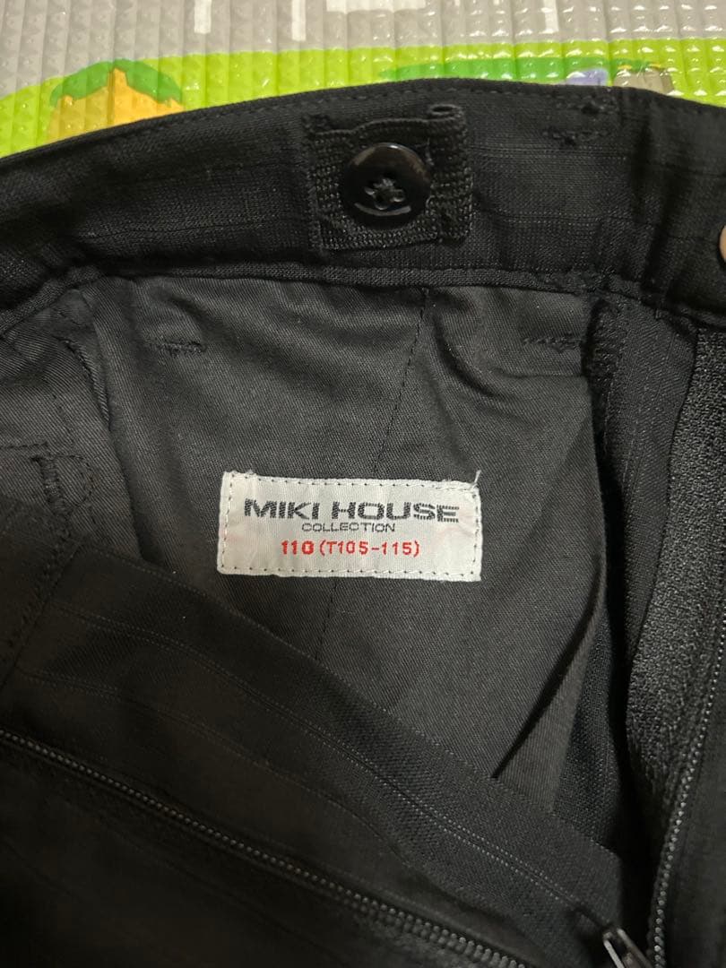 MIKI HOUSE 黒 ストライプ フォーマルスーツ、シャツ２枚