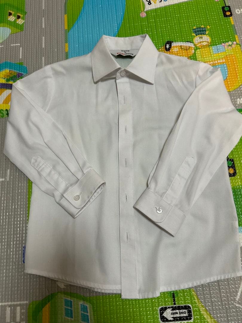 MIKI HOUSE 黒 ストライプ フォーマルスーツ、シャツ２枚