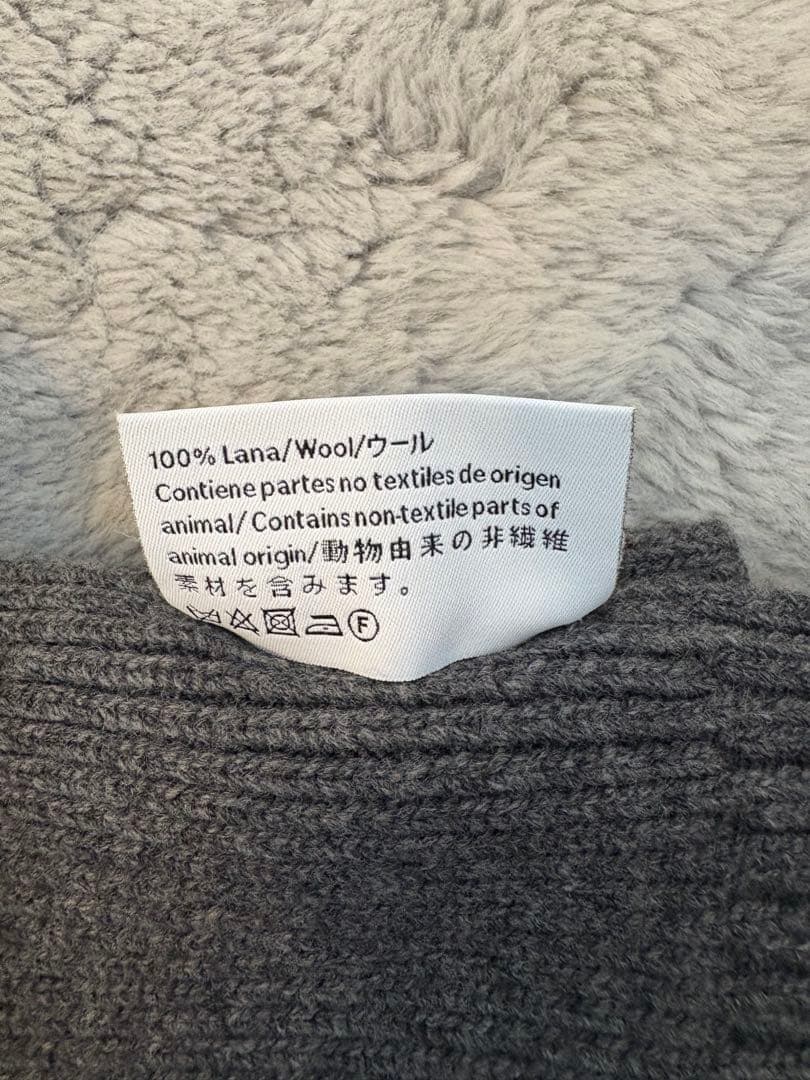 LOEWE ウールマフラー ロエベ グレー リブ編み マフラー