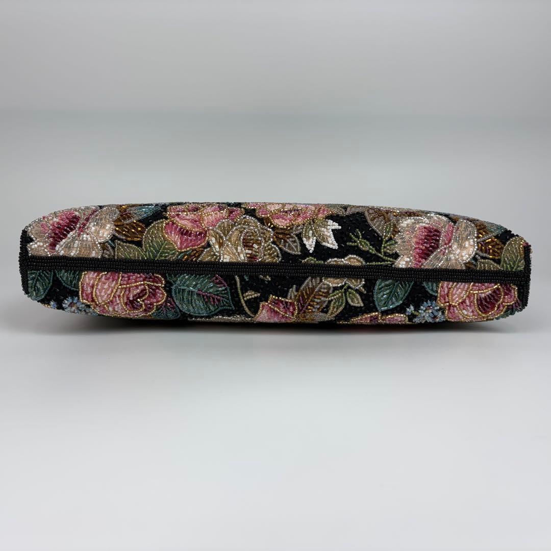 最高級✨未使用✨二重糸 本刺繍 ビーズ フォーマルバッグ 和装小物 総柄 日本製