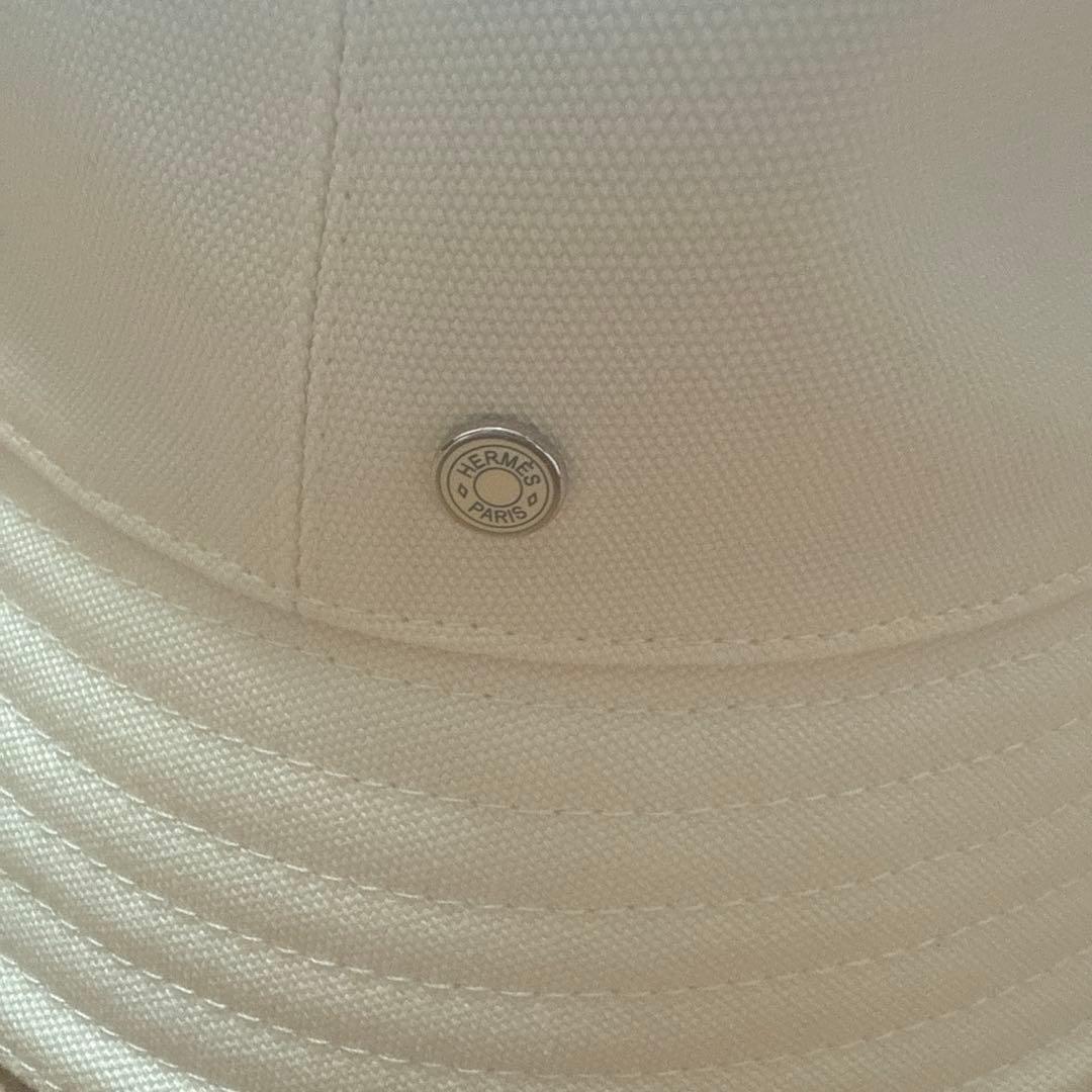 HERMES バケットハット 58cm ホワイト　エルメス