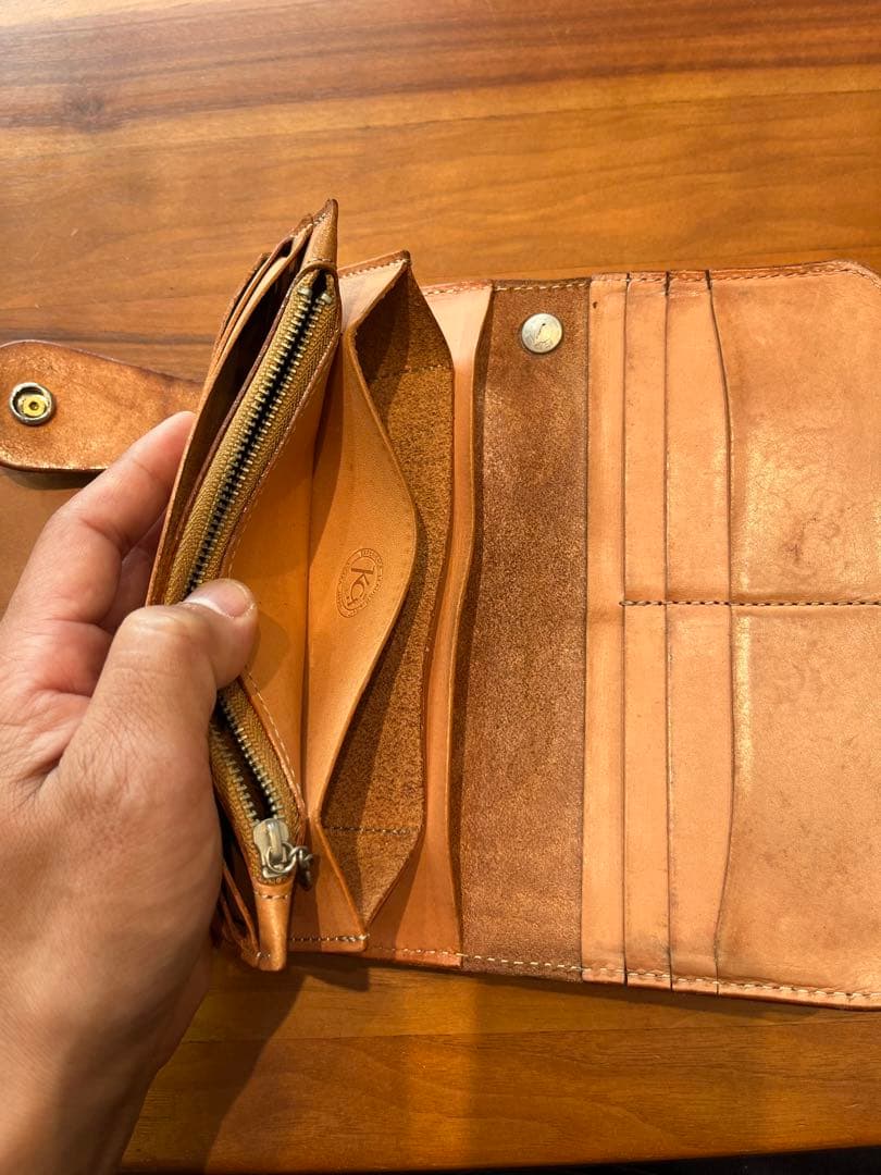 あき　kc's レザーウォレット　財布　フローラル　ライダースウォレット