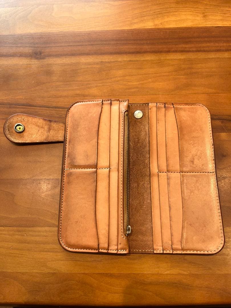 あき　kc's レザーウォレット　財布　フローラル　ライダースウォレット