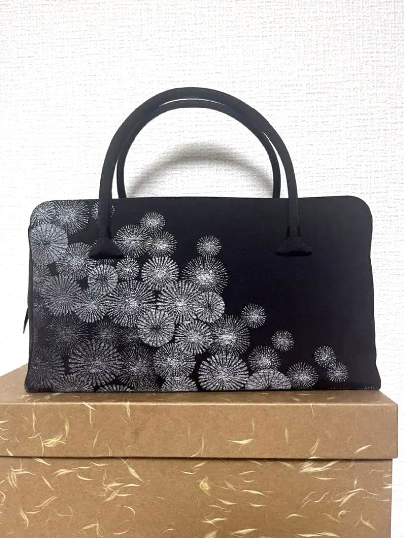 【新品】和装用バッグ　黒×銀