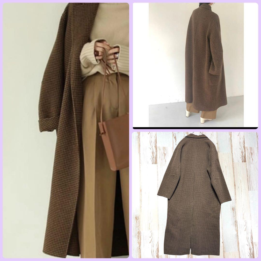 【人気完売品✨】TODAYFUL オーバーチェックコート 38 ウール ロング