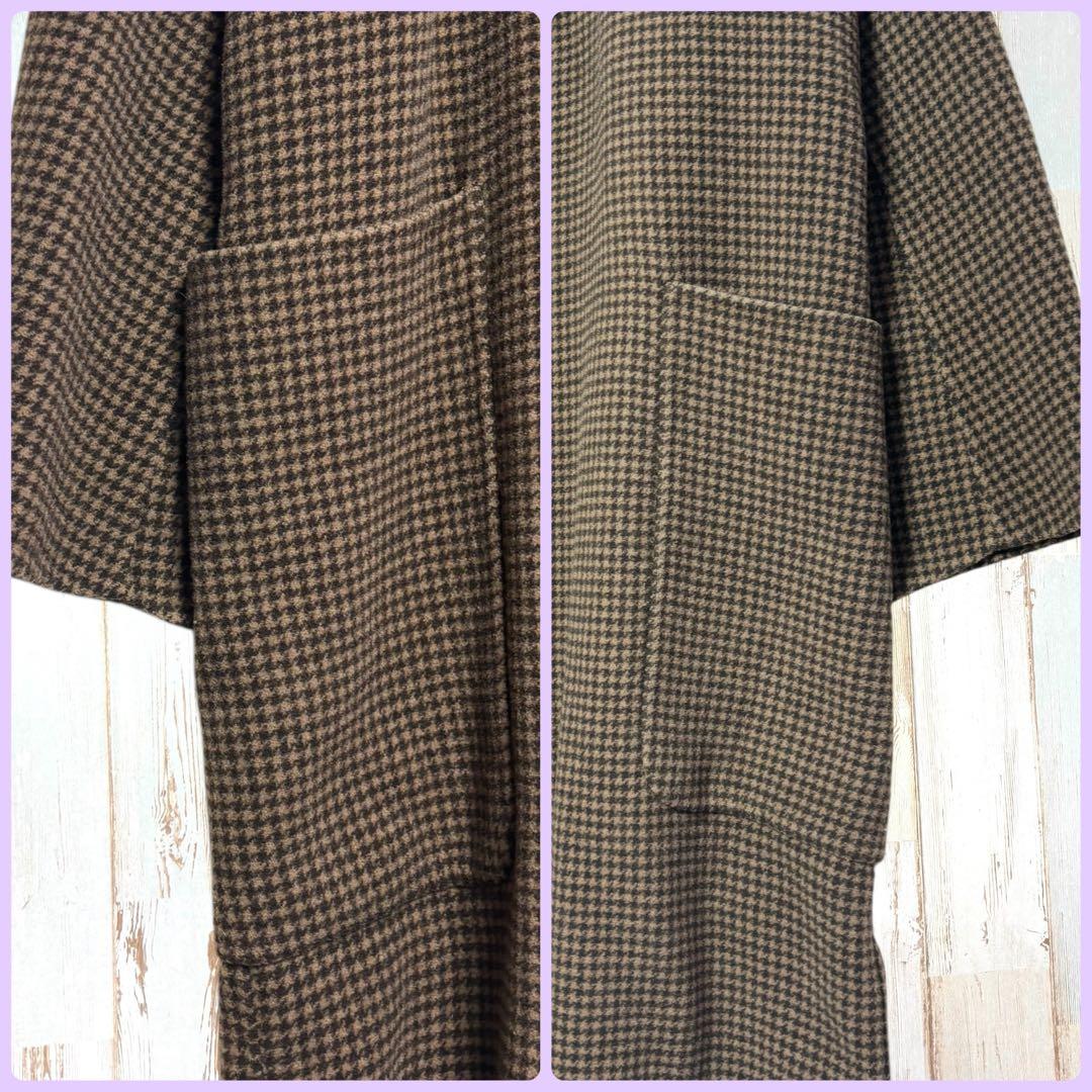 【人気完売品✨】TODAYFUL オーバーチェックコート 38 ウール ロング