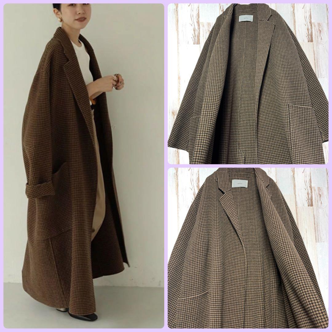 【人気完売品✨】TODAYFUL オーバーチェックコート 38 ウール ロング